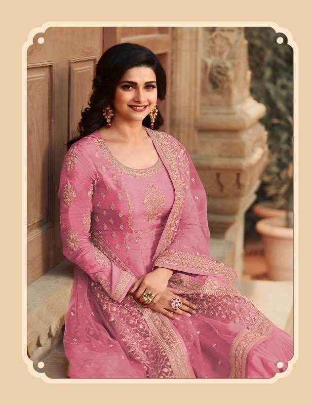 Silk Embroidery Gown With Dupatta - MYLUXURY LANE ENTERPRISE